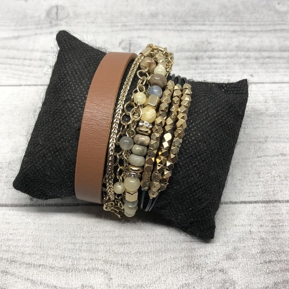 Curated bundle boho festival style layered layer look bracelets Ettika and more - Picture 2 of 5